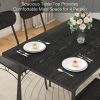 Modern 5-Piece Dining Set with Black Wood-Top Table and 4 Chairs