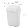 Set of 6 - White 7.8 Gallon Swing Top Kitchen Wastebasket Trash Can