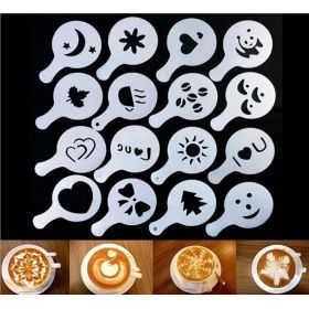 Coffee Pattern Stencils Plastic Barista Stencils Cappuccino Decorating Tool Barware Decorative Stencils Tool
