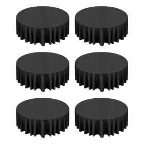 Black Round Tablecloths 6 Pack, 120 Inches in Diameter, Stain- & Wrinkle- Resistant, Machine Washable Table Clothes