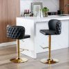 A&A Furniture,Swivel Barstools Adjusatble Seat Height, Modern PU Upholstered Bar Stools with the whole Back Tufted