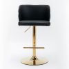 A&A Furniture,Swivel Barstools Adjusatble Seat Height, Modern PU Upholstered Bar Stools with the whole Back Tufted