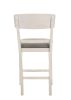 2pc Transitional Upholstered Counter Height Dining Chair Bar Stools Chalk Gray Finish Wooden Furniture