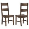 Rustic Golden Brown Ladder Back Dining Chairs (Set of 2)