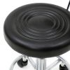 Round Shape Adjustable Salon Stool with Back and Line Black