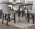 Dining Room Furniture Natural Wooden Rectangular Dining Table 1pc Counter Height Dining Table Only Nailheads and Storage Shelve