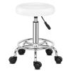 Round Stool with Lines Rotation Bar Stool White